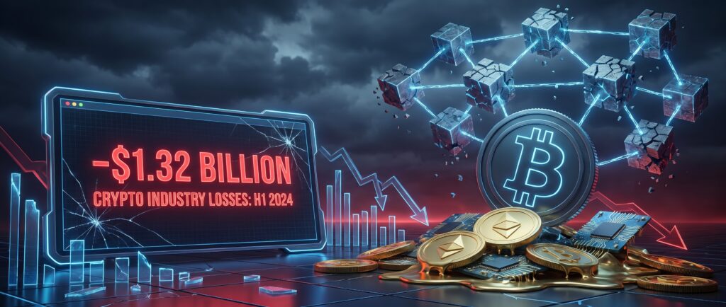 Потери криптоиндустрии за полугодие составили $1,32 млрд