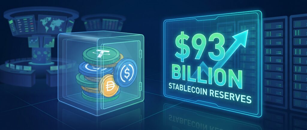 Резервы стейблкоинов на биржах достигли $93 млрд