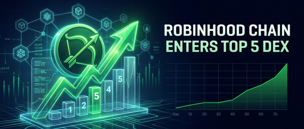 Robinhood Chain вошла в топ-5 DEX за неделю