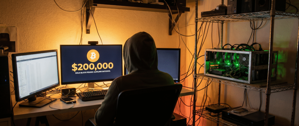 Майнер-одиночка добыл блок биткоина за $200 000