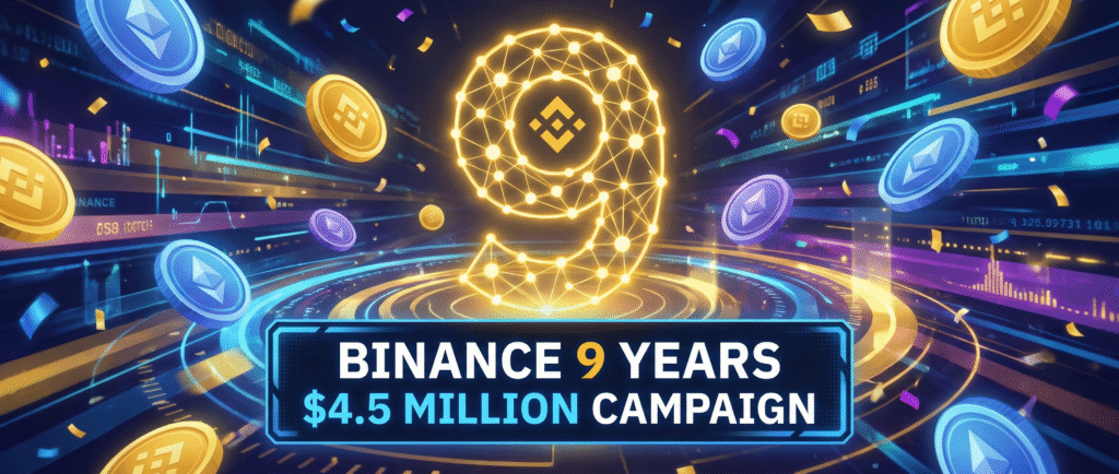 Binance отмечает 9 лет и запускает кампанию на $4,5 млн