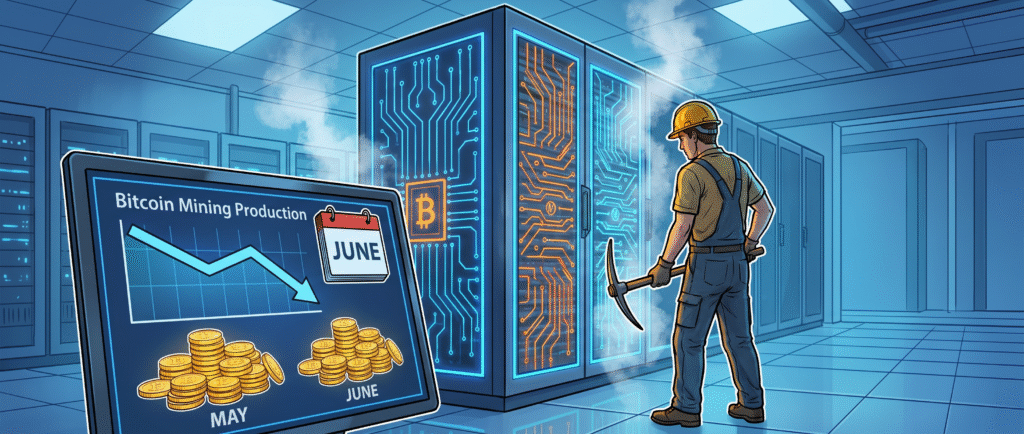 Майнеры Bitcoin снизили добычу в июне
