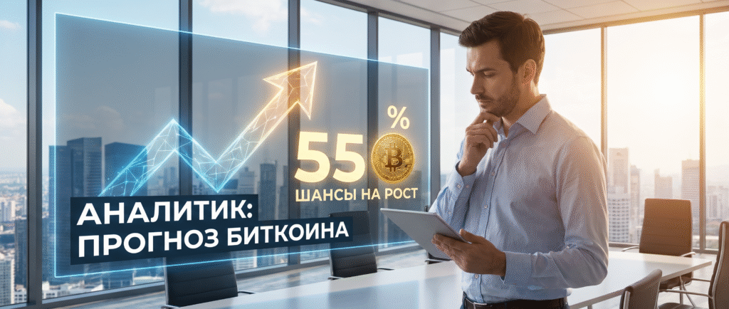 Аналитик оценил шансы биткоина на рост в 55%