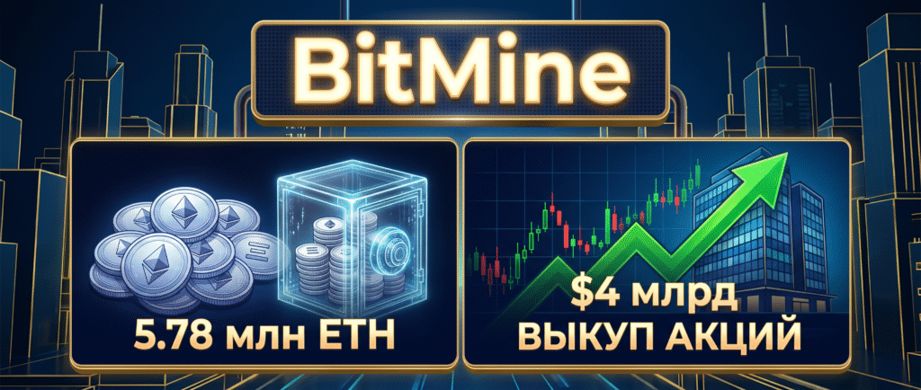 BitMine держит 5,78 млн ETH и выкупила акций на $4 млрд