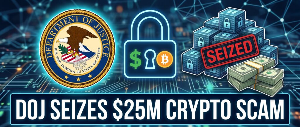 Минюст США конфискует $25 млн криптомошенников