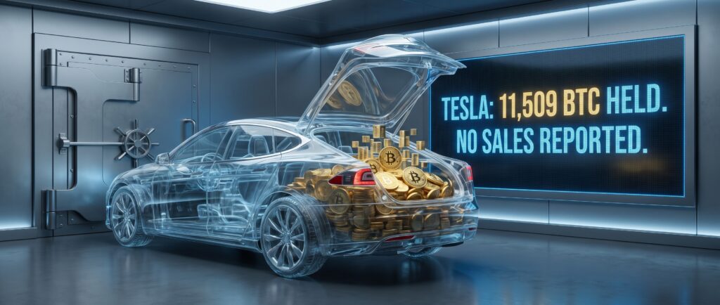 Tesla сохранила 11 509 BTC без продаж