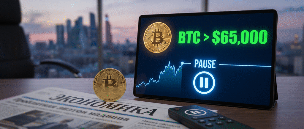 Биткоин вернулся выше $65 000 на фоне паузы