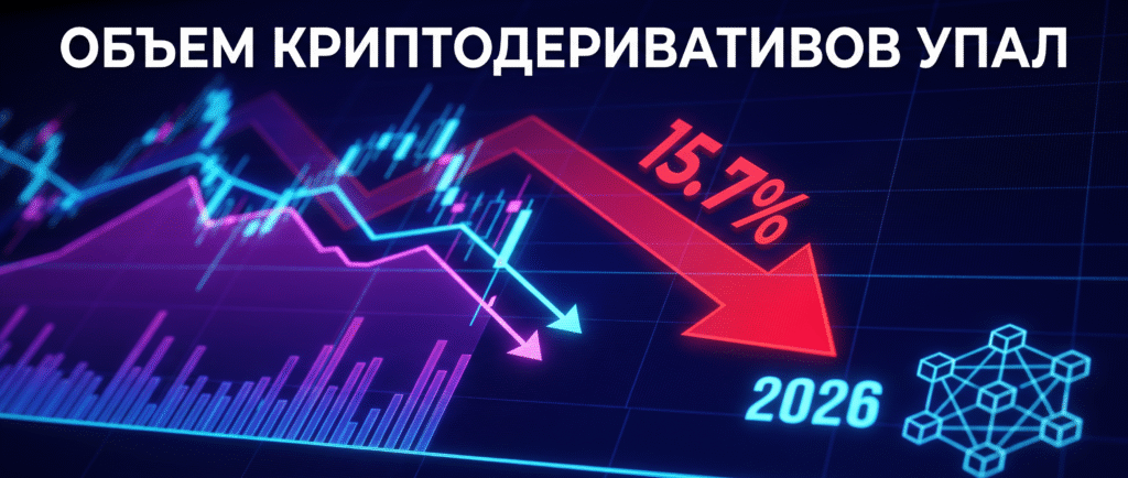 Объем криптодеривативов упал на 15,7% в 2026