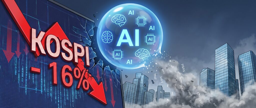 Обвал Kospi на 16% из-за ИИ-пузыря