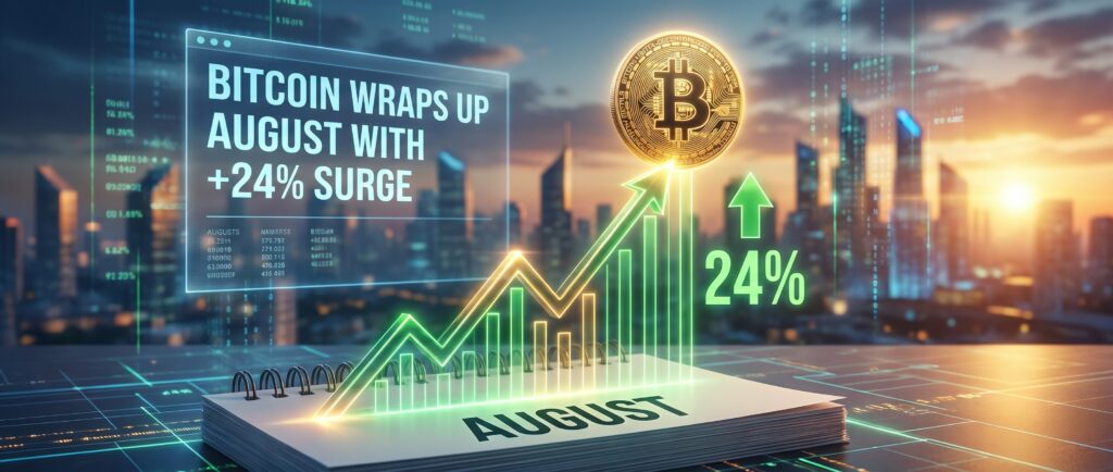 Биткоин завершил август ростом на 24%
